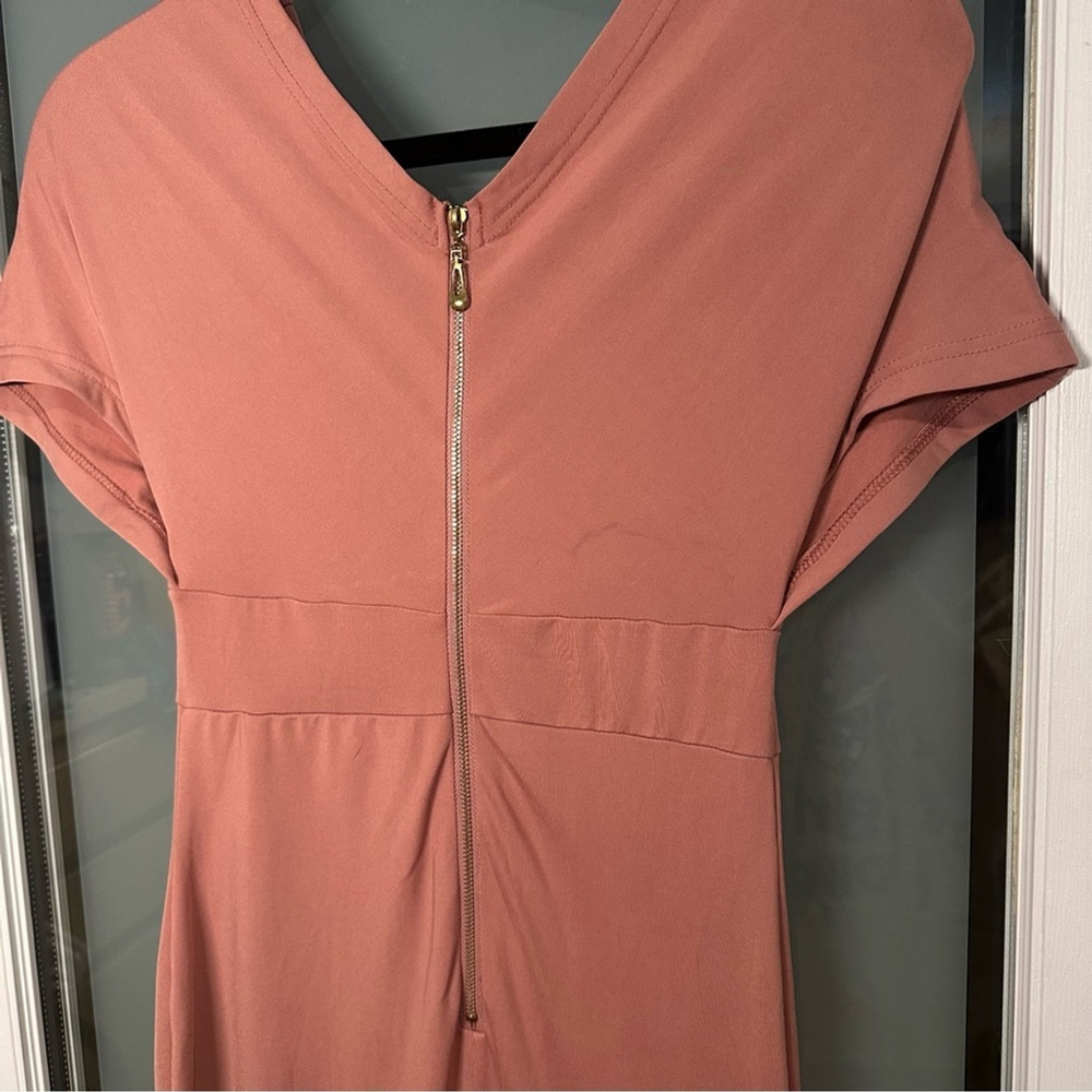 Size S Blush Pink Cap Sleeve Long Dress - Picture 6 of 7